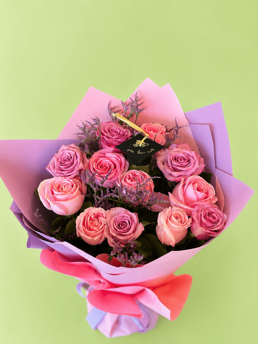 Graduation Pink and Purple Rose Bouquet Graduation Pink and Purple Rose Bouquet